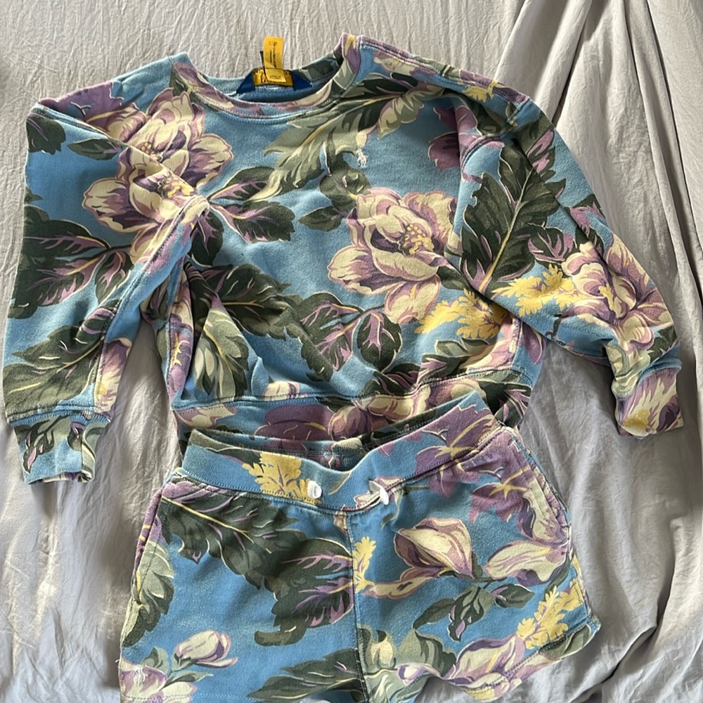 Polo floral short set